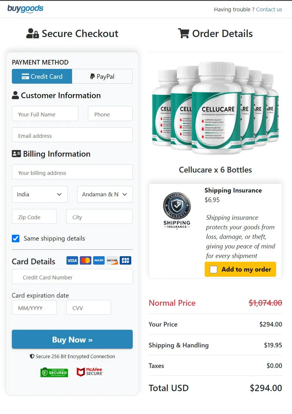 CELLUCARE Order Form 